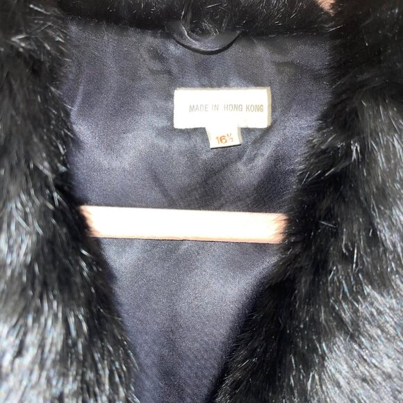 Vintage Womens Jacket Black Size Medium Black Rabbit Fur Casual Hong Kong - Picture 4 of 14